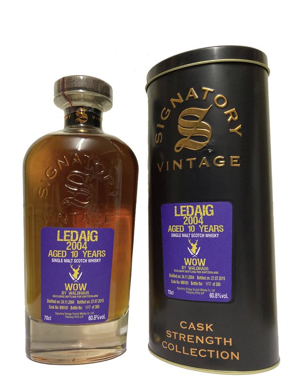 Ledaig 2004-2015 10y Cask Strength Collection Waldhaus am See Label